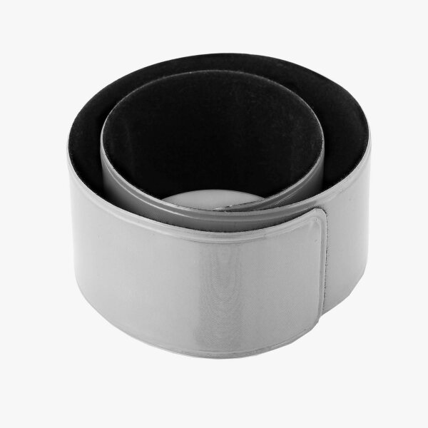Snap-Armband mit reflektierender Folie - Silber / ca. 3 x 34 cm