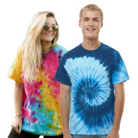 Colortone - Unisex Batik T-Shirt Swirl - Blue Ice / S