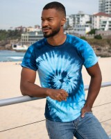 Colortone - Unisex Batik T-Shirt Swirl - Blue Jerry / 5XL
