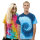Colortone - Unisex Batik T-Shirt Swirl - Fluorescent Blue & Pink / 5XL
