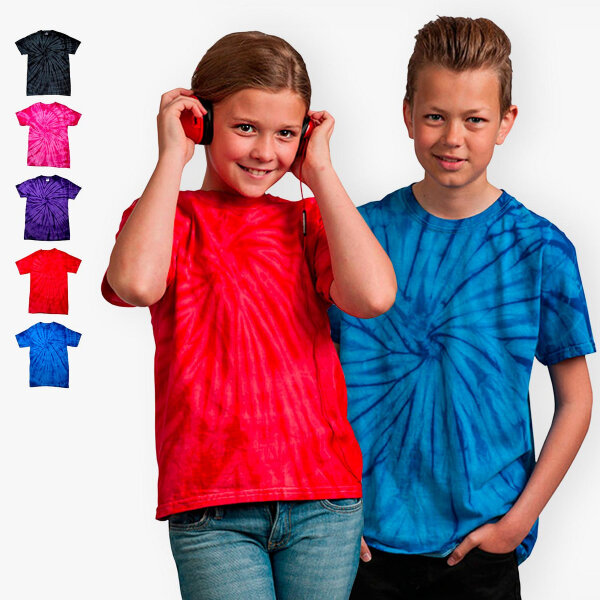 Colortone - Kinder Batik T-Shirt Spider