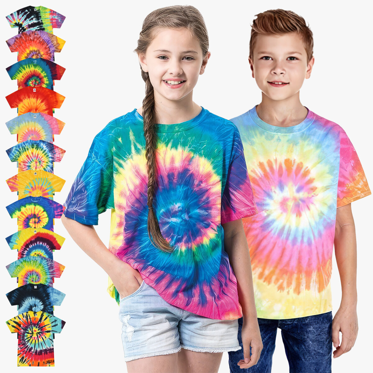 Kinder Qualität T-Shirt & Colortone - Batik Einzigartige TicTex, \'Swirl\' € Farben 15,95 |