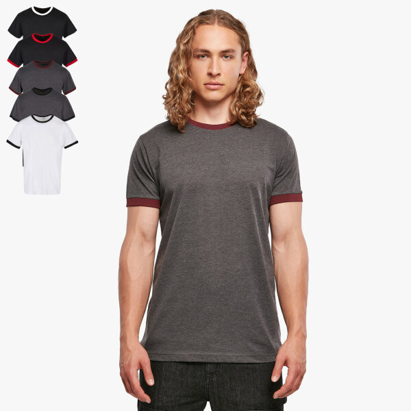 Build Your Brand - Herren Ringer T-Shirt - Größe XS - 5XL