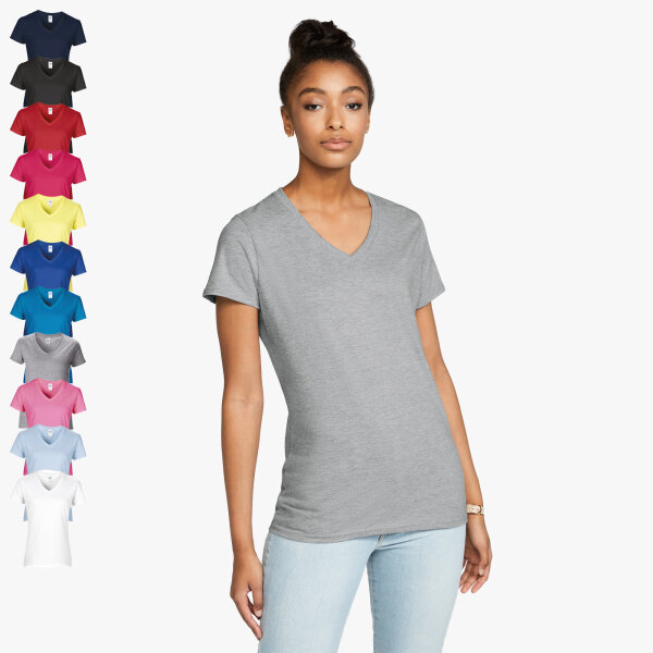 Gildan - Premium Cotton Damen T-Shirt mit V-Ausschnitt 4100VL